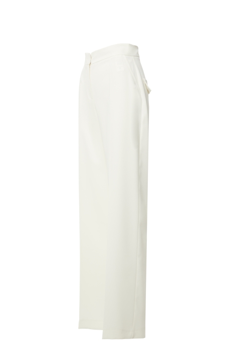 Gizia Ecru Wide Leg Trousers with Flap Pockets on the Back. 2
