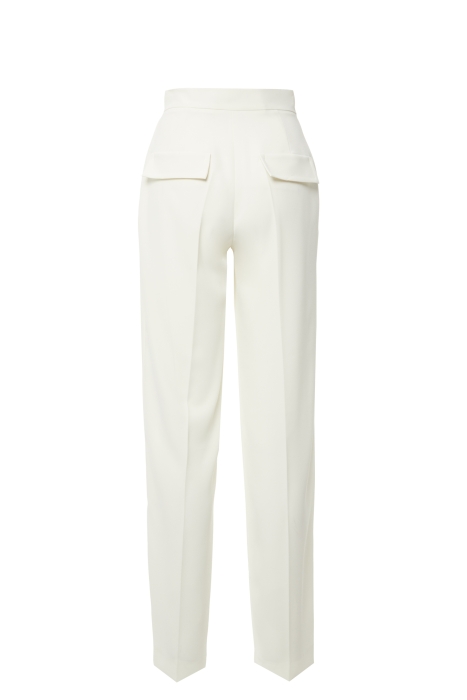 Gizia Ecru Wide Leg Trousers with Flap Pockets on the Back. 3