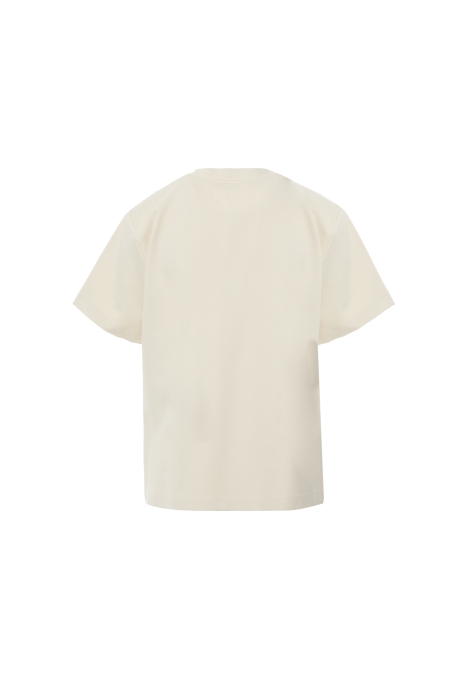 Gizia Beige Tshirt with Embroidered Collar. 3