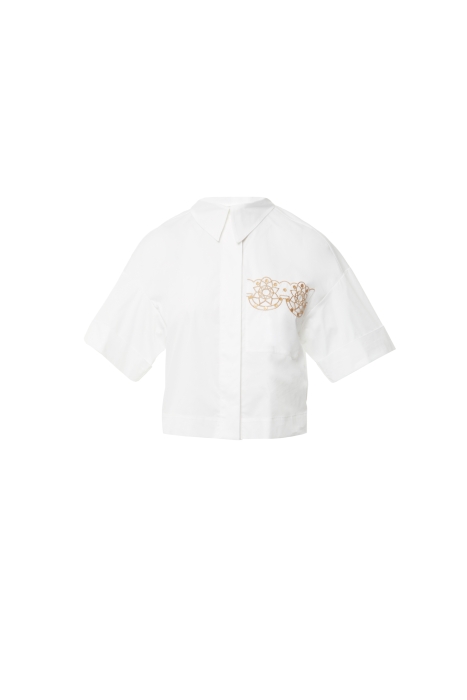 Gizia White Shirt With Sequin Embroidery Detail. 1