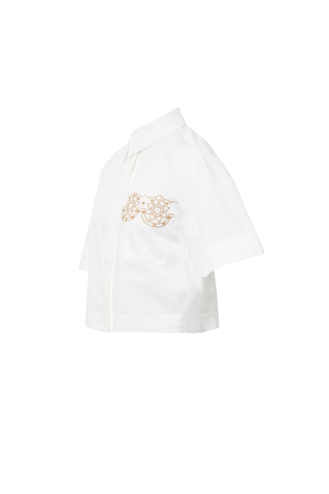 Gizia White Shirt With Sequin Embroidery Detail. 2