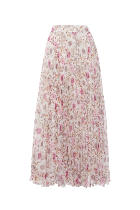 Gizia Long Floral Chiffon Ecru Skirt. 5