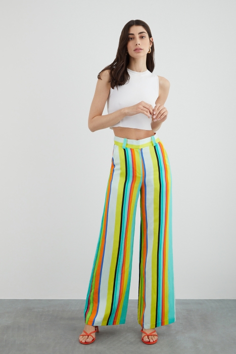 Gizia Striped Baggy Trousers. 1