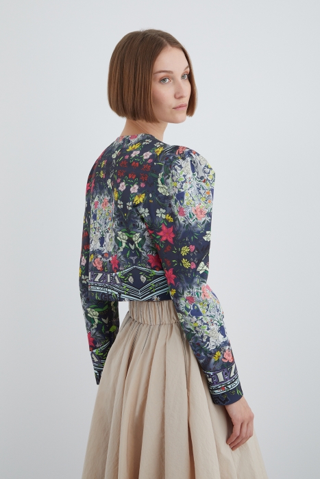 Gizia Asymmetric Contrasting Stitch Detailed Skirt With Elastic Waist. 2