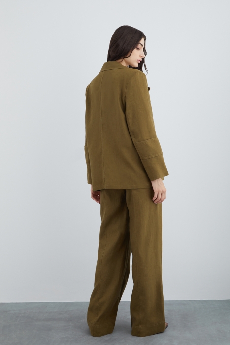 Gizia Baggy Form Linen Jacket. 3