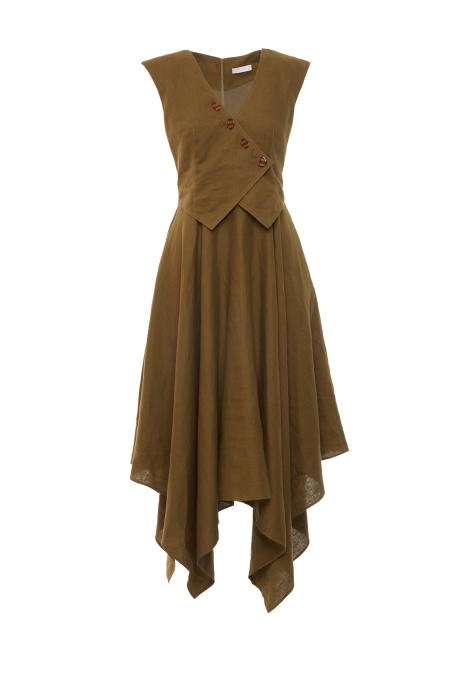 Gizia Sleeveless V-Neck Asymmetric Dress. 5