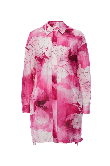 Gizia Pink Shirt With a Long Floral Pattern On The Back. 5