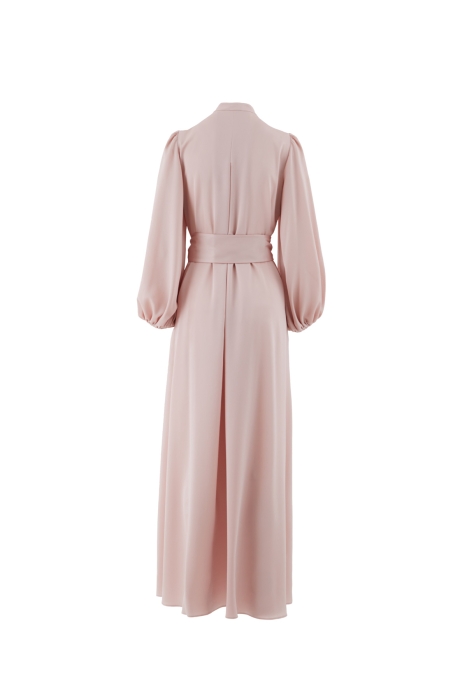 Gizia Pink Long Dress With Embroidered Collar Belt. 3