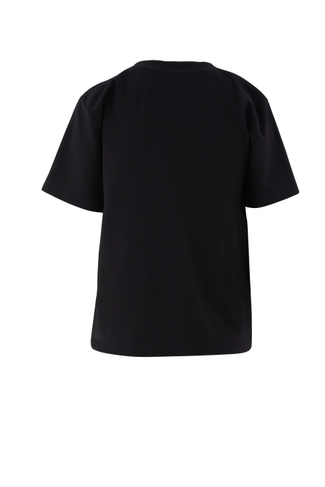 Gizia Black Tshirt with Embroidered Collar. 3