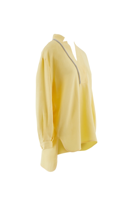 Gizia Yellow Blouse With Deep And Low-Cut Processing Detail. 2