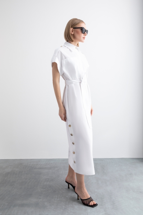 【最初値下げ】【Estella. K】Olivier Shirt Dress ELLA Shirt Dress | White Fitted Shirt Dress | OW Collection