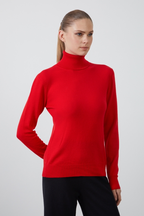 Womens red turtleneck shirt sale