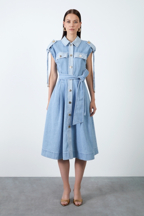 Two tone denim dress on sale