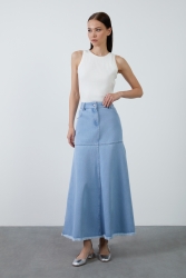 [LOW CLASSIC] / ☆ 25SS BELTED HIGH WAIST DENIM SKIRT / BLUE ADAM ET ROPÉ FEMME(アダム エ ロペ ファム) / 【LOWCLASSIC