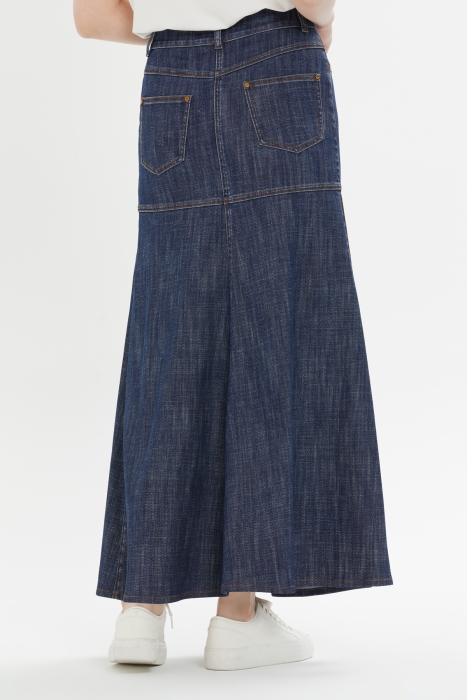 ●Sienne● Washed Denim Skirt Blue 10182520001 DENIM MIDI SKIRT | Blue | .OBJECT CI Norway