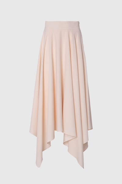 Gizia Asymmetric Cut Flared Beige Skirt. 3