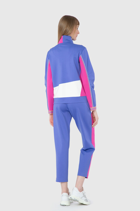 Gizia Contrast Color Detailed Zipper Front Pink Sweatshirt. 3 Gizia Contrast Color Detailed Zipper Front Pink Sweatshirt. 3