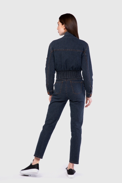 Gizia جاكيت جينز قصير لون إنديجو منقوش. 3