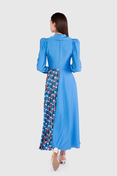 Gizia فستان متوسط الطول لون كحلي مع حزام. 3