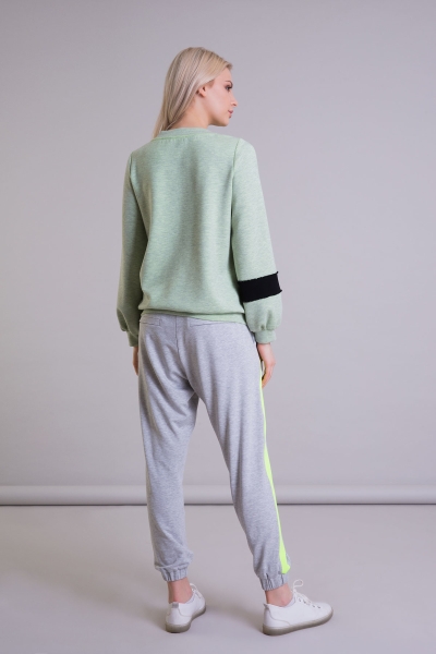 Gizia Green Cliche Sleeve Detailed Sweatshirt. 2 Gizia Green Cliche Sleeve Detailed Sweatshirt. 2