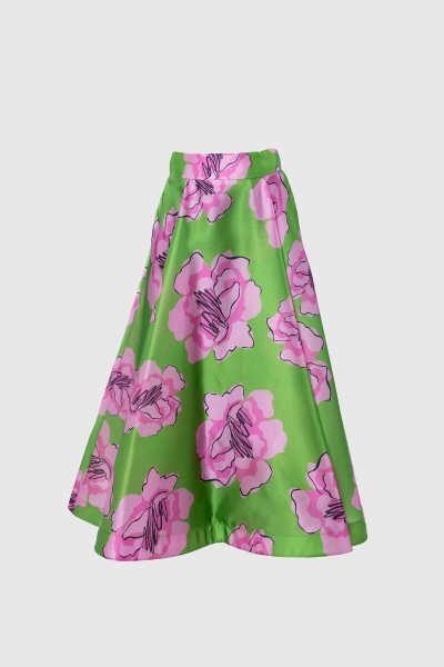 Gizia High Waist Ankle Length Green Skirt. 4