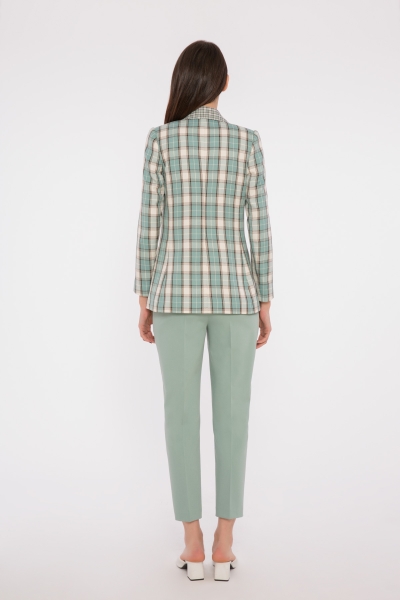 Gizia Mini Gingham Thin Piping Detailed Shorts Mint Woman Suit. 3 Gizia Mini Gingham Thin Piping Detailed Shorts Mint Woman Suit. 3