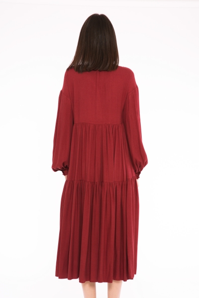 Gizia Midi Plaid Embroidered Detailed Pleated Dress. 3