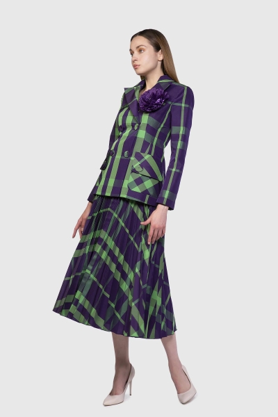 Gizia Plaid Blazer Green Jacket. 3