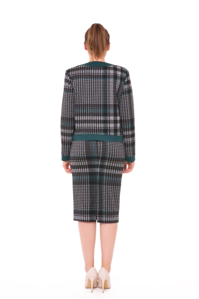 Gizia Plaid Knitted Contrast Green Triple Woman Suit. 3