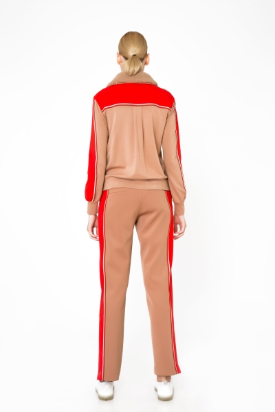 Gizia Red Stripe Detailed Zippered Sweatshirt. 3 Gizia Red Stripe Detailed Zippered Sweatshirt. 3