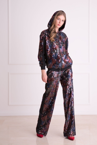 Gizia Sequin Embroidered Hoodie Sweatshirt. 2 Gizia Sequin Embroidered Hoodie Sweatshirt. 2