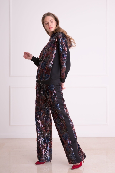 Gizia Sequin Embroidered Hoodie Sweatshirt. 3 Gizia Sequin Embroidered Hoodie Sweatshirt. 3