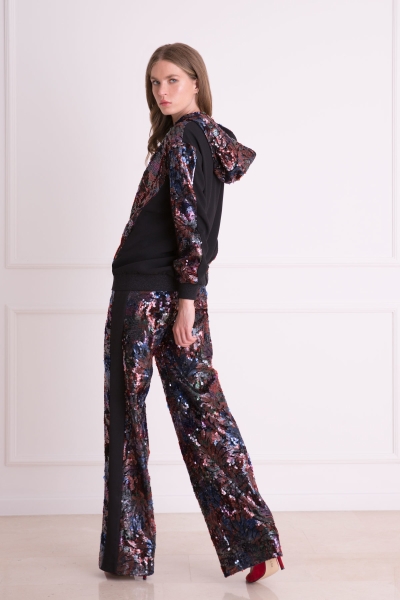 Gizia Sequin Embroidered Hoodie Sweatshirt. 4 Gizia Sequin Embroidered Hoodie Sweatshirt. 4