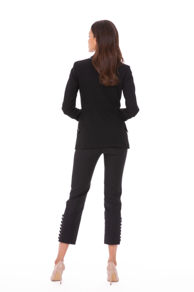 Gizia Sequin Lace Detailed Stylish Black Blazer Jacket. 3