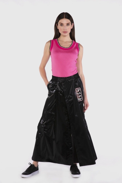 Gizia Side Pocket Accessory Detail Black Trousers Skirt. 2