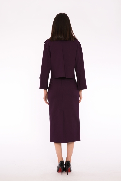 Gizia Slit And Button Patterned Blazer Plum Jacket. 1 Gizia Slit And Button Patterned Blazer Plum Jacket. 1