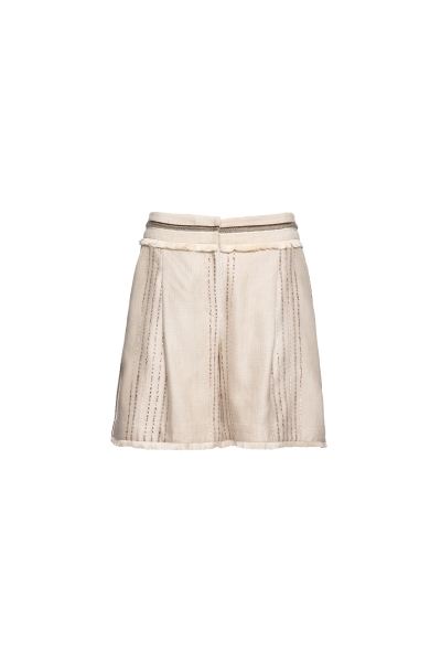 Gizia Stripe Detailed Bermuda Brown Mini Shorts. 1