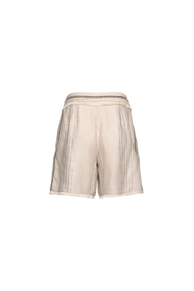 Gizia Stripe Detailed Bermuda Brown Mini Shorts. 2