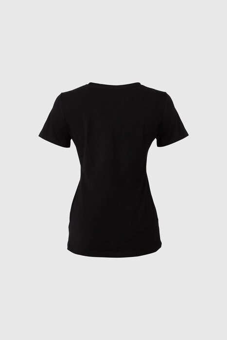 Gizia Embroidery Logo Detailed Black Tshirt. 3