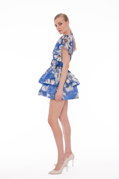 Gizia Godeli Transparan Çiçekli Mini Elbise. 2