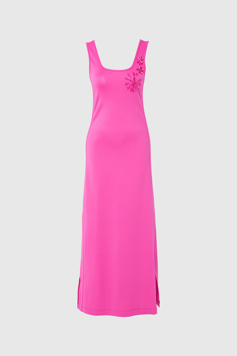Gizia Stripe Detailed 2 Thread Long Pink Dress. 1