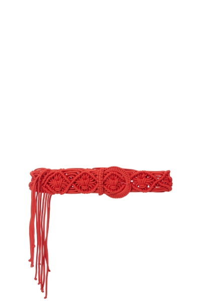 Gizia Red Macrame Belt. 1