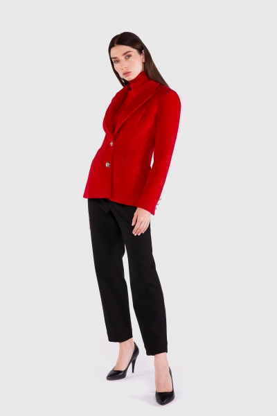Gizia Metal Button Cachet Fabric Blazer Red Jacket. 1 Gizia Metal Button Cachet Fabric Blazer Red Jacket. 1
