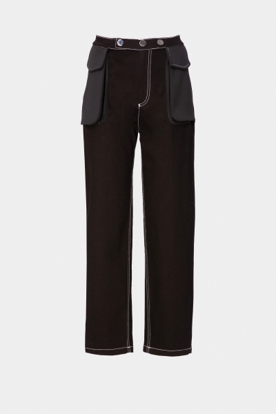 Gizia Scuba Pocket Detailed Contrast Stitching Witty Black Jean. 3 Gizia Scuba Pocket Detailed Contrast Stitching Witty Black Jean. 3
